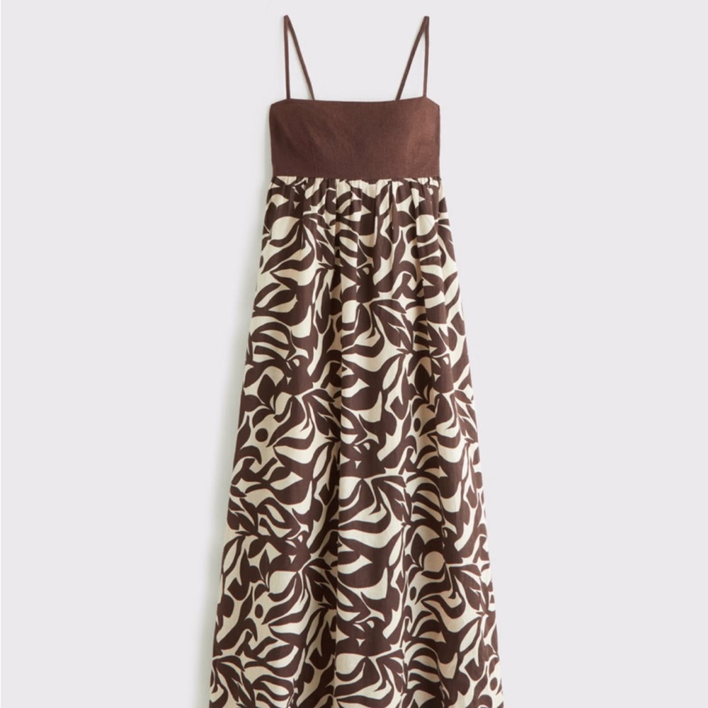 Abercrombie & Fitch Brown and Cream Maxi Dress